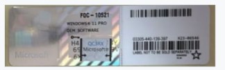 Microsoft Windows 11 Pro Lizenz OEM Original COA Sticker Aufkleber